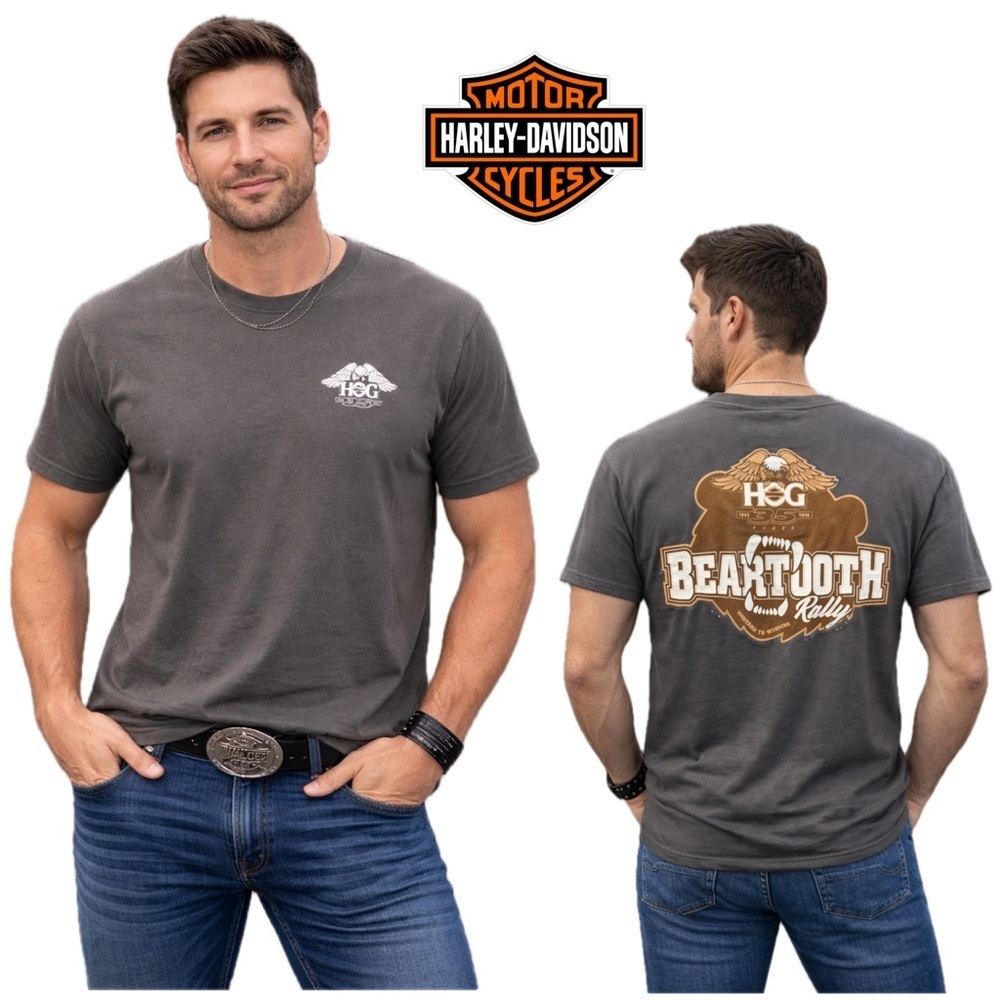 Harley-Davidson Charcoal Men's Tee with Bold Back Print